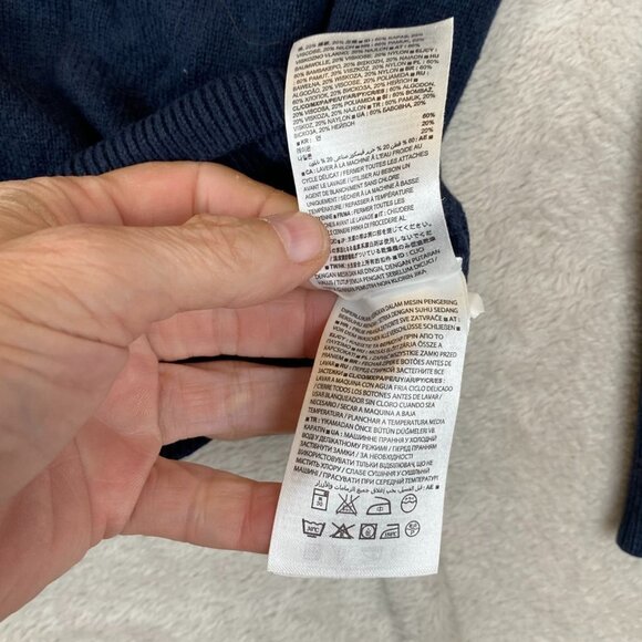 Banana Republic Luxe Cardigan Sweater Mens Small Navy Striped Button Up Casual - Picture 7 of 10